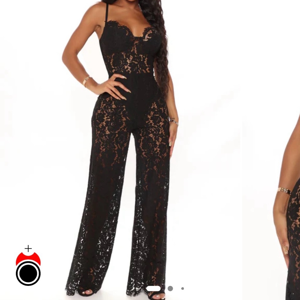 Black Lace “Evening Glow” Jumpsuit Small